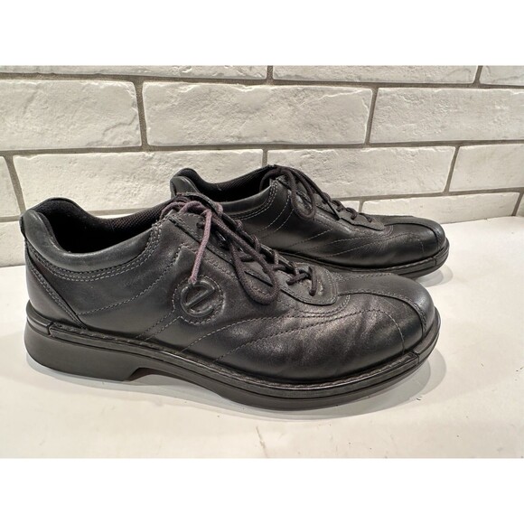 ECCO Light Shock‎ Point Men's Leather Black Lace Up Shoes  size US 8 EU 41 - Picture 3 of 12